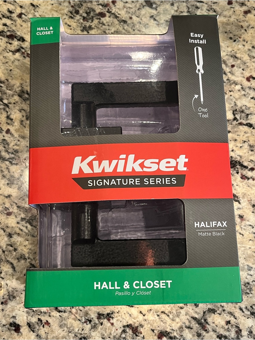 Kwikset Signature Series Halifax Matte Black Hall & Closet Lever